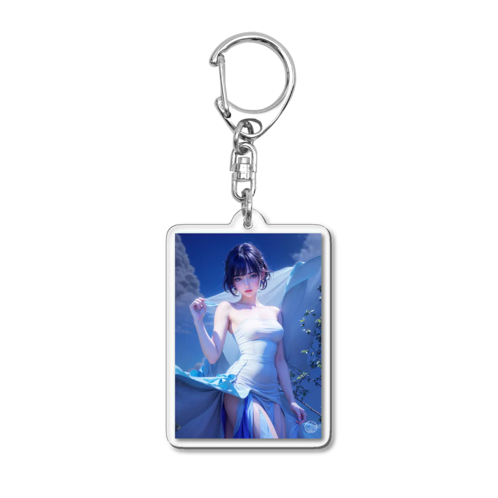 くろまる_AI/ColorMerry_AIのショートカット・ブルー１ Acrylic Key Chain