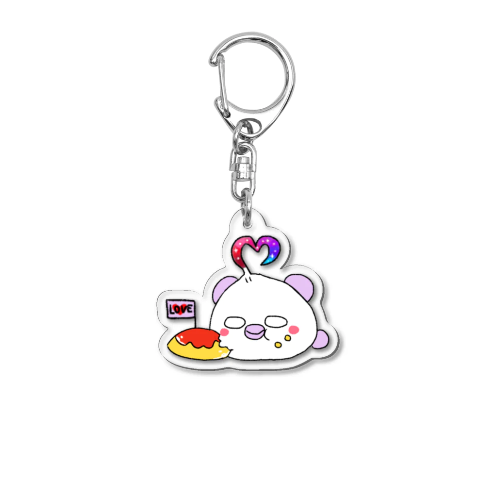 すこし変でもいいじゃない。しろめだものショップのオムレツだいすきアクリルキーホルダー Acrylic Key Chain