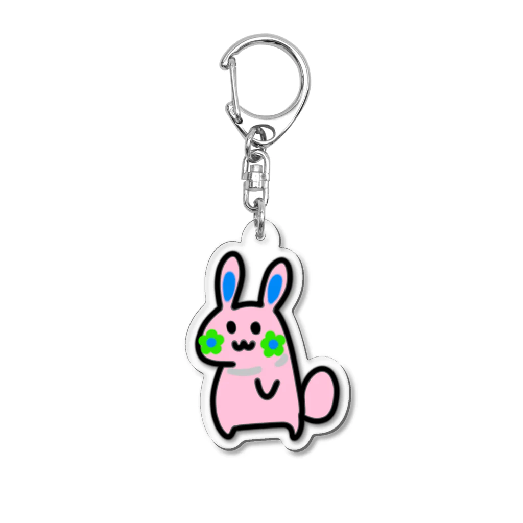 anko_koshianのお花ウサギ🌼🐰ピンク Acrylic Key Chain