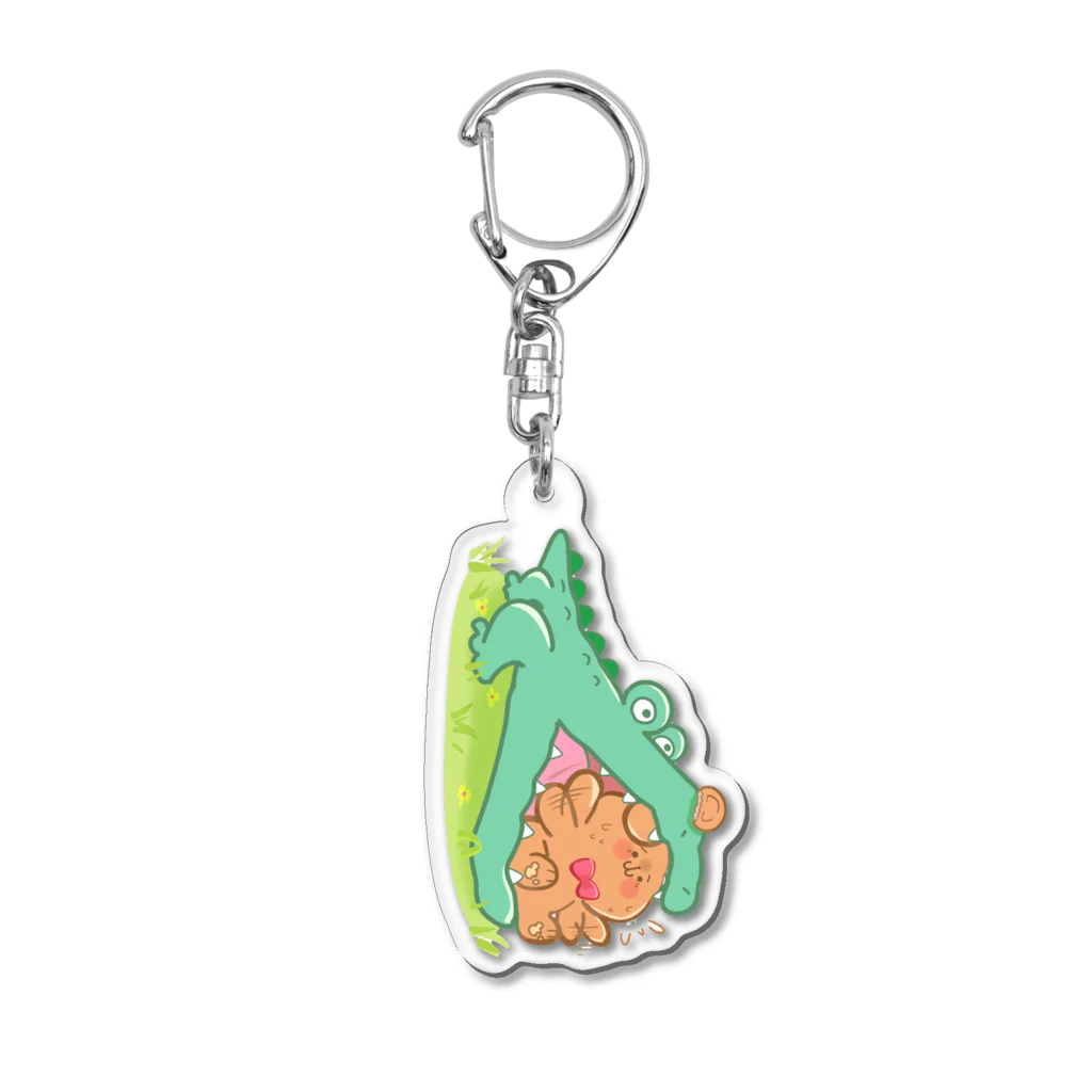 もげこ道のワニさんともげこちゃん Acrylic Key Chain