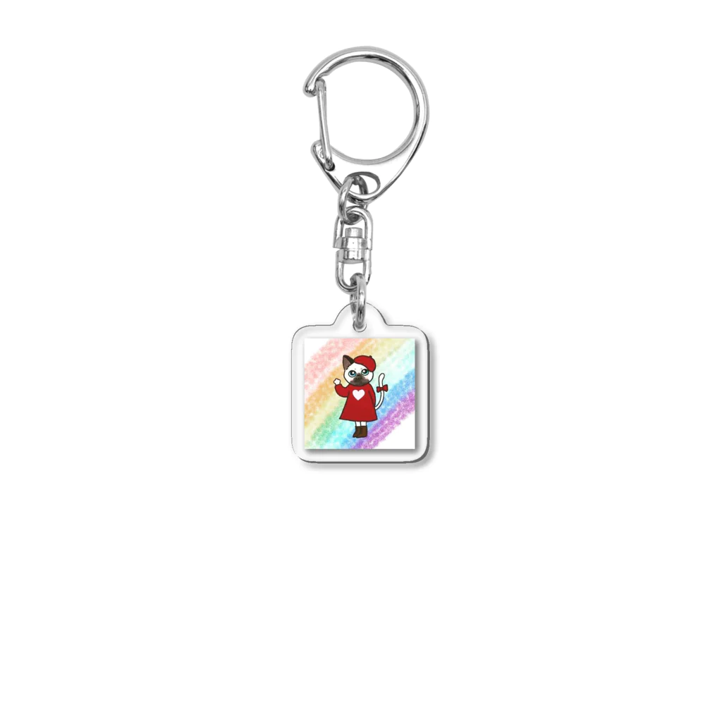 光のフラーレン33の虹のしたのみみちゃん Acrylic Key Chain