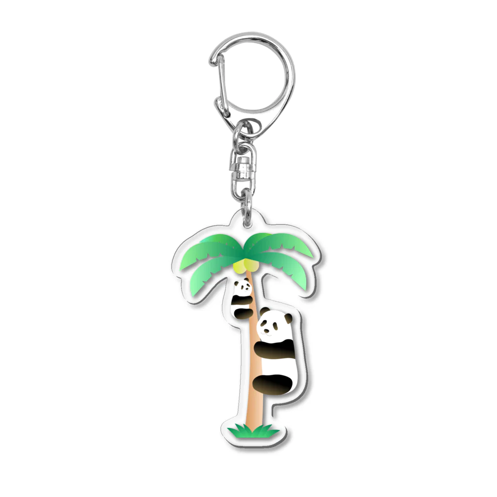 パンダむんのヤシの木に Acrylic Key Chain