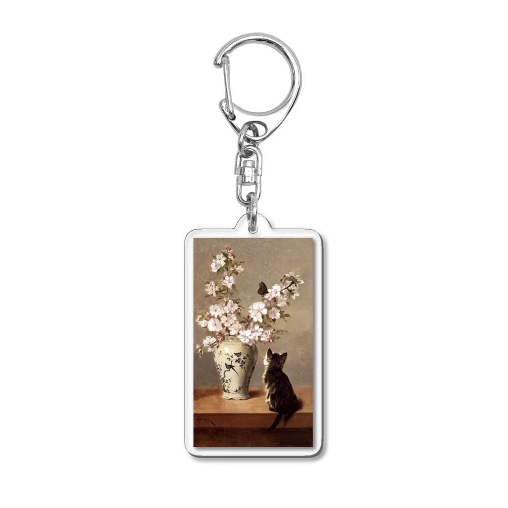 猫アートグッズのジョン・ヘンリー・ドルフ《蝶》 Acrylic Key Chain