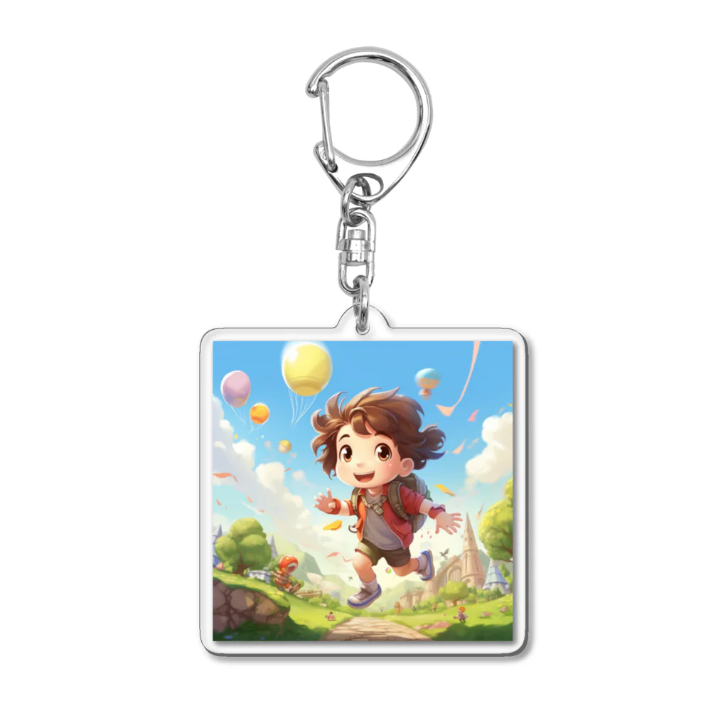 子どものための特別な学用品ショップの男の子冒険 Acrylic Key Chain