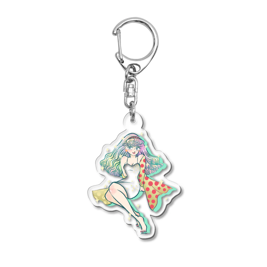 きらきら がーるずのレトロガール Acrylic Key Chain