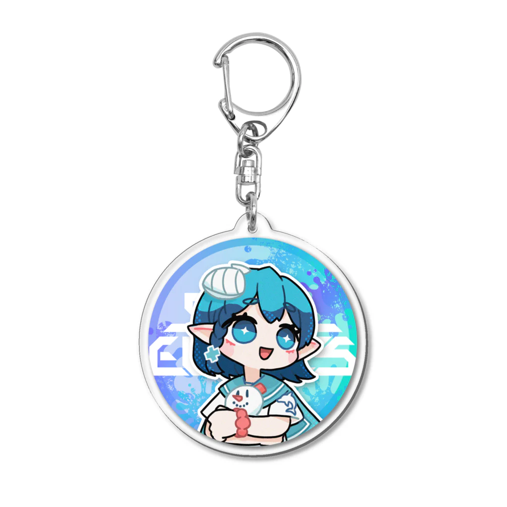 熊谷ゆ〜ほ_デザイングッズのBLUE ECHOES ポンだるまアイコン Acrylic Key Chain