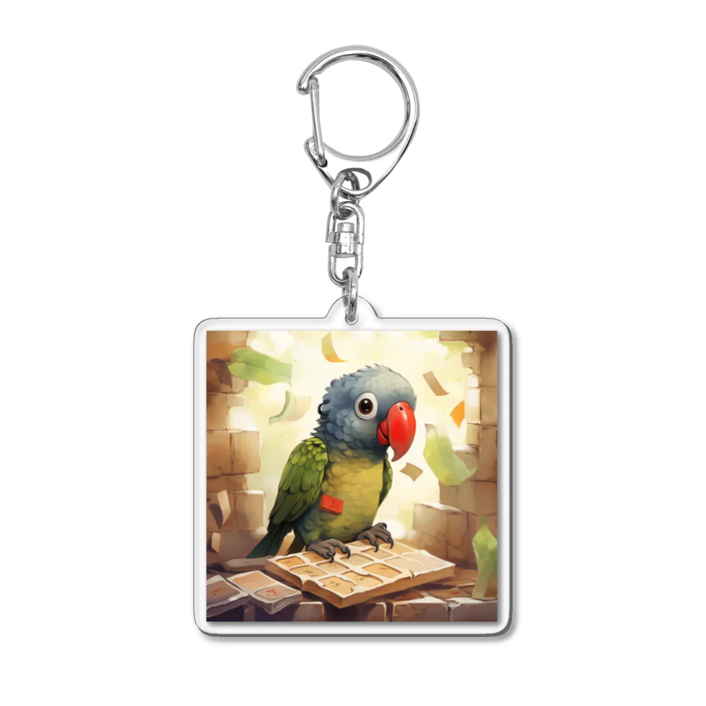 子どものための特別な学用品ショップのインコのイタズラ Acrylic Key Chain