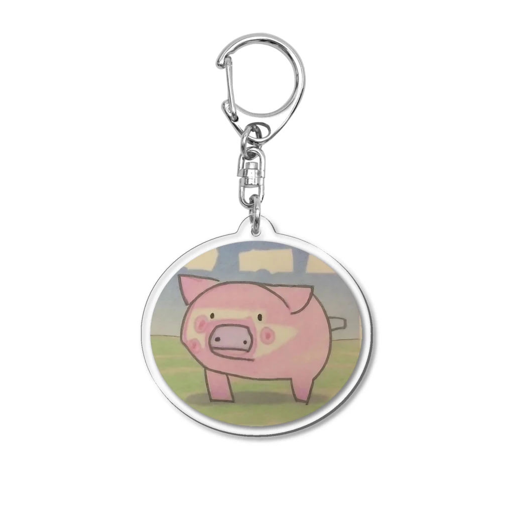 スーパーピッグSUZURI店のスーパーピッグ Acrylic Key Chain