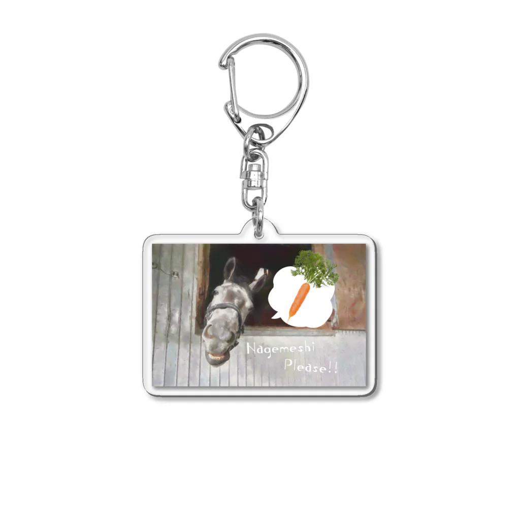 Loveuma. official shopのNagemeshi Please! by Horse Support Center Acrylic Key Chain