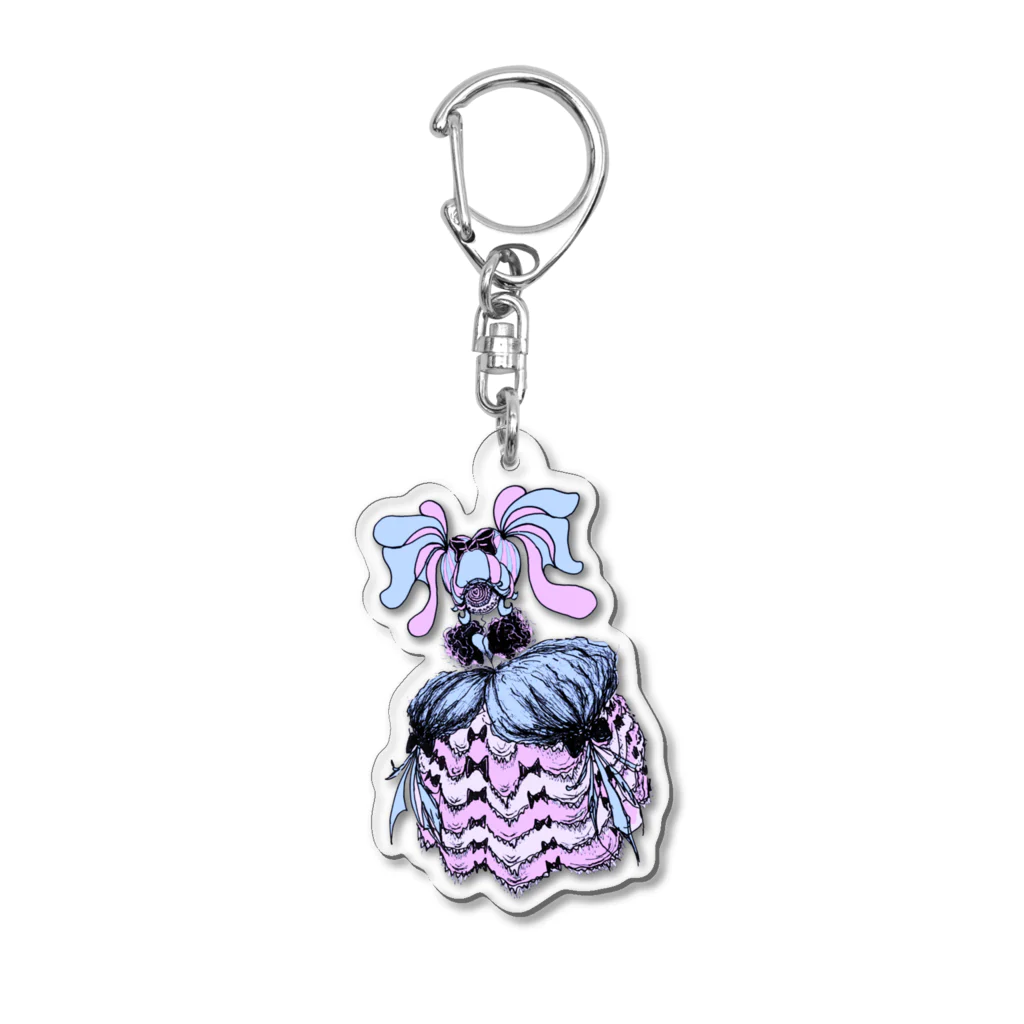 RANGANMARUの単眼ちゃん♡リボンドレスツインテール Acrylic Key Chain