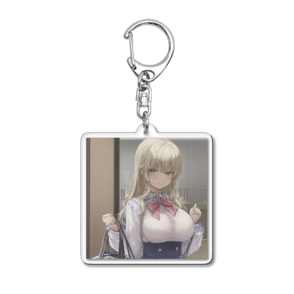 kaz-uのデザインイラストの隣のクラスの天使ちゃん Acrylic Key Chain