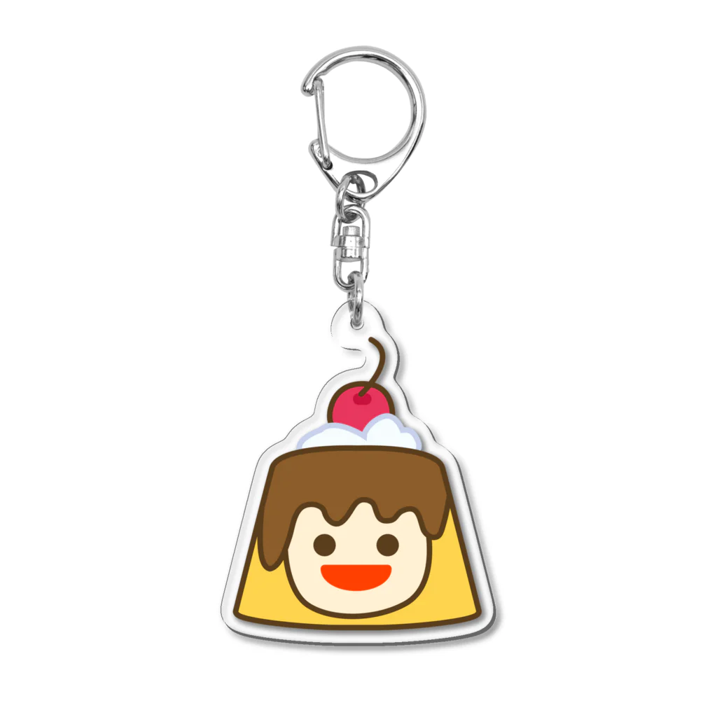 ヨープキャンが気になったのプリンっ子 ヘッド Acrylic Key Chain