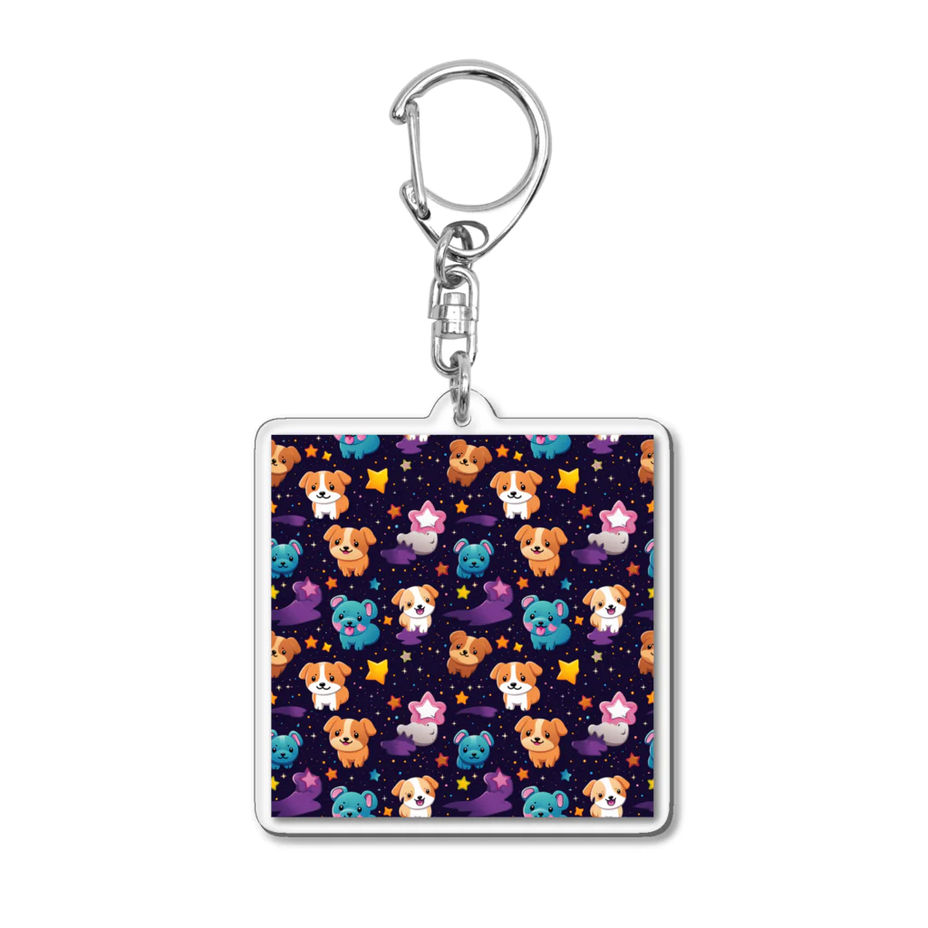 Vasetti_pressの可愛い犬の柄 Acrylic Key Chain