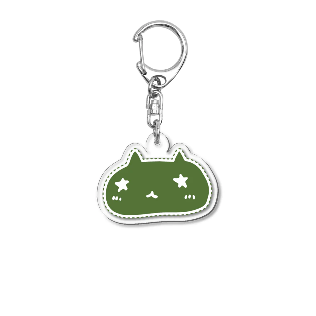 R-LJ562の星目のニャン 緑 Acrylic Key Chain