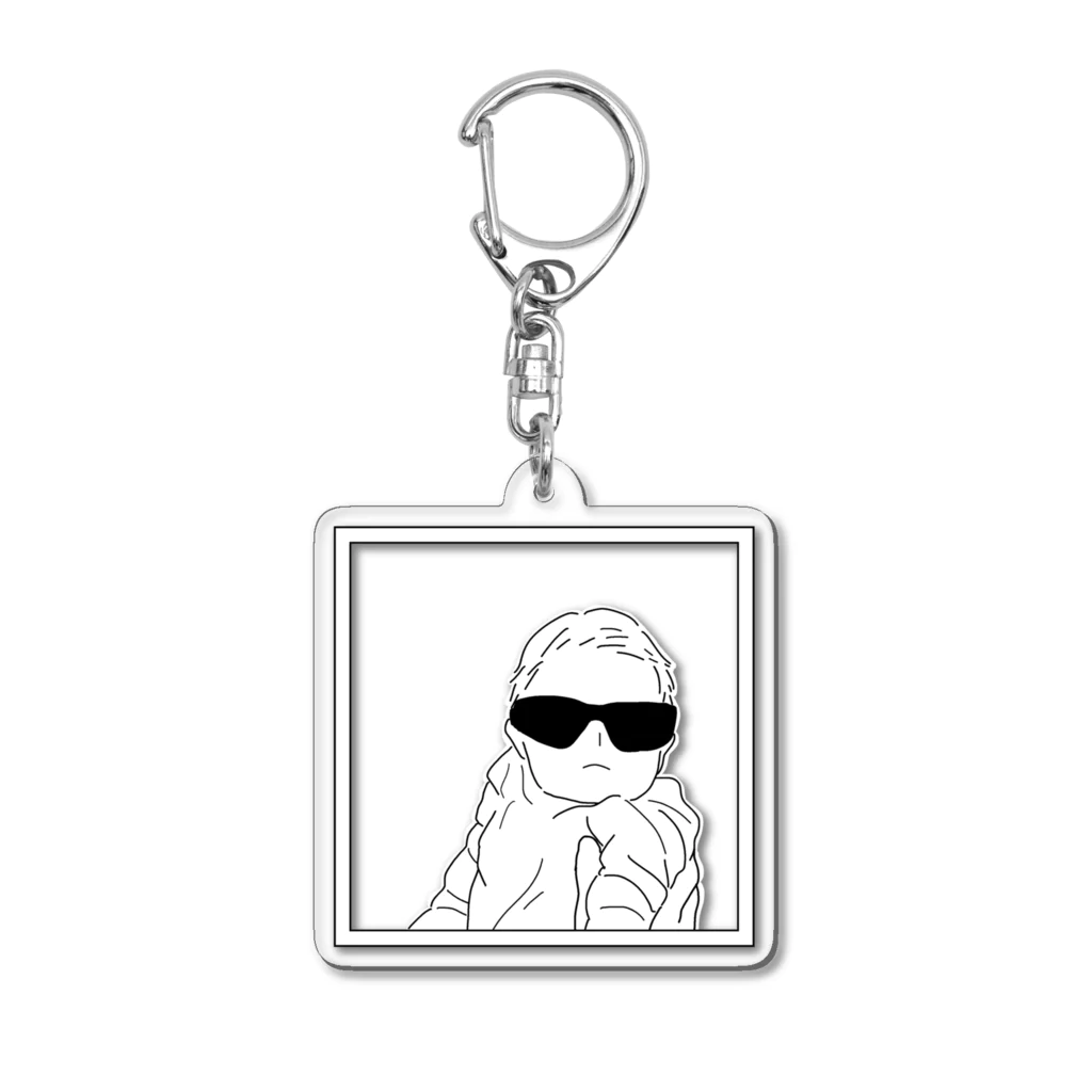 お店屋さんごっこのグラサン赤サン（白） Acrylic Key Chain