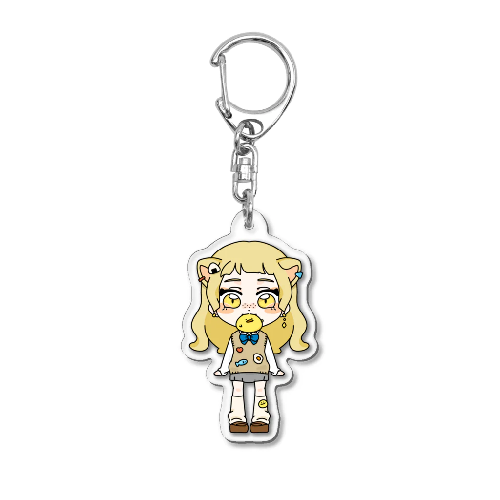 シャケのおみせやさん🐤🐟のちいさな金シャケ Acrylic Key Chain