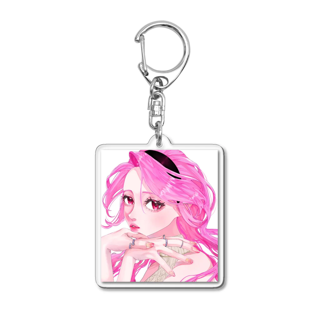 yutoのピンクの女の子 Acrylic Key Chain