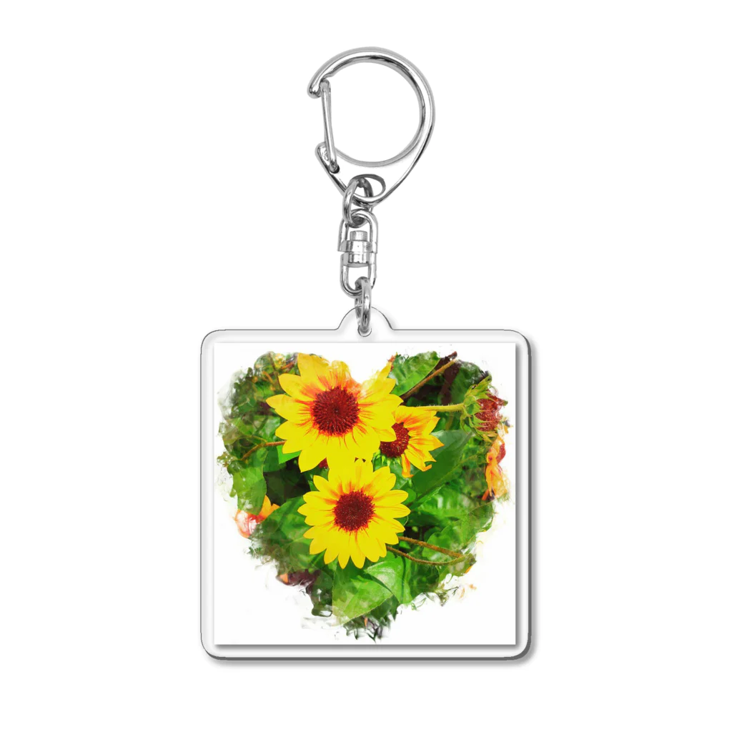 Free love,Freedom のSunflower Acrylic Key Chain