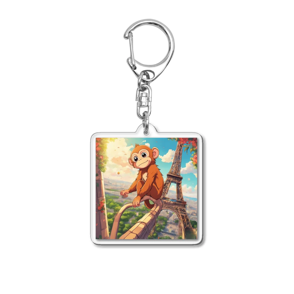 Cute-Animalsの【パリ旅行】サルくん Acrylic Key Chain