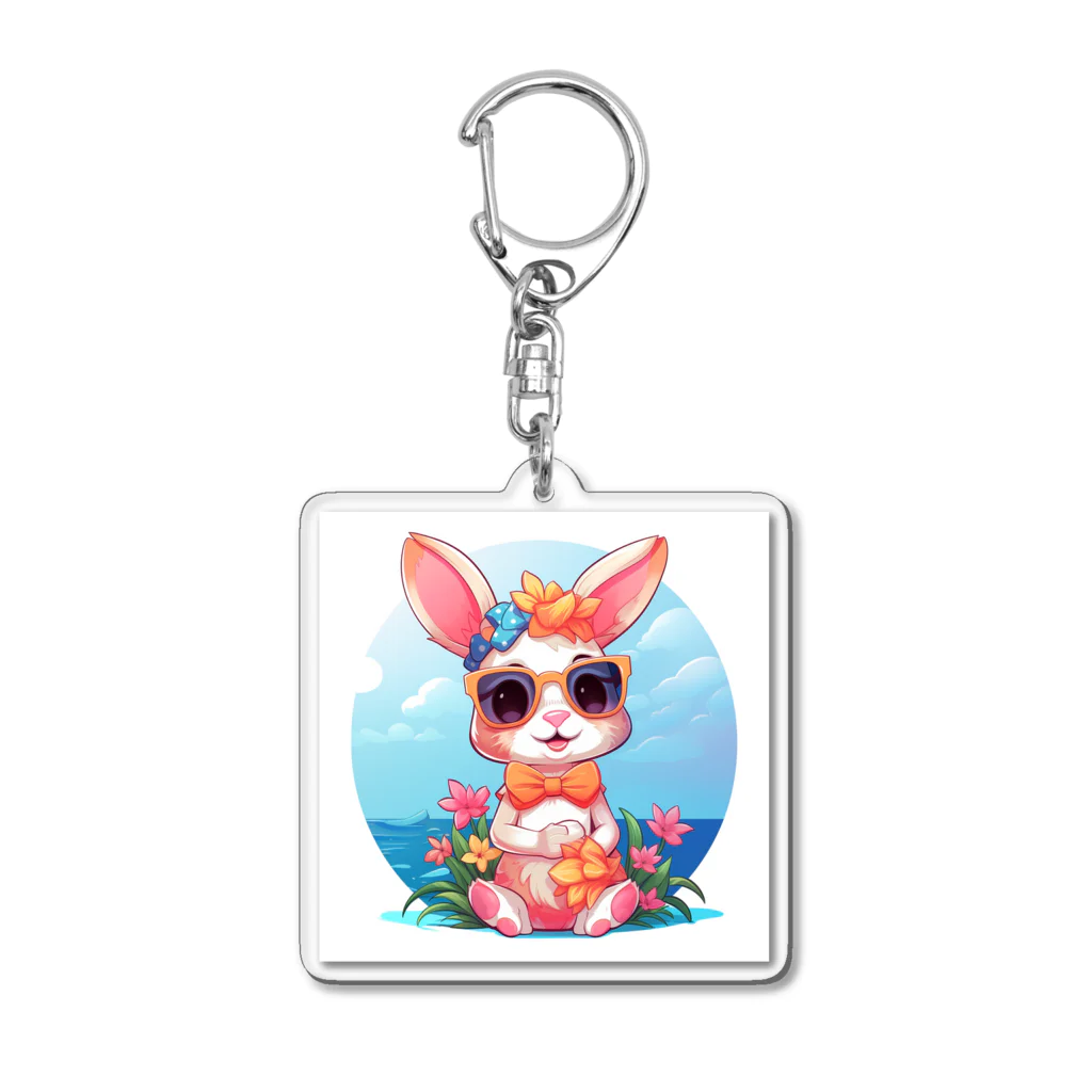 moment of healing shopのサマーラビット Acrylic Key Chain