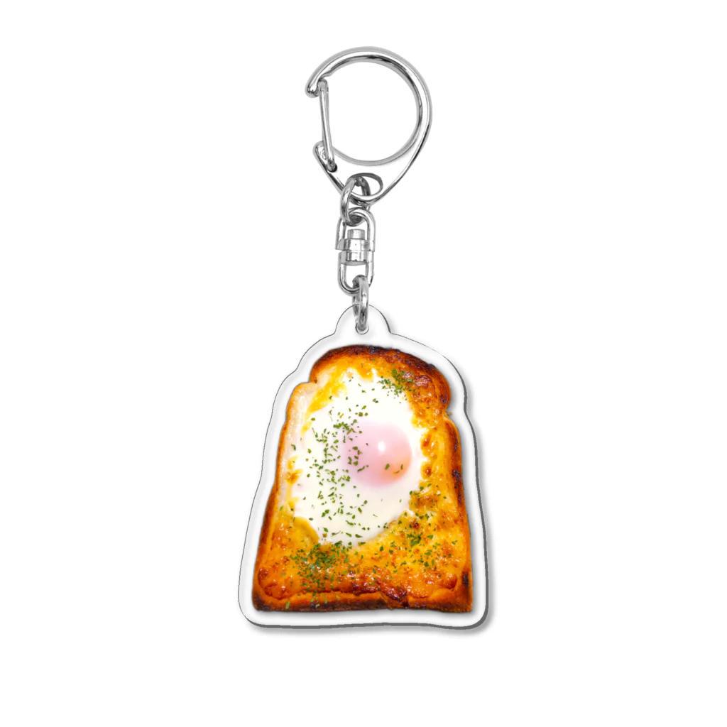 アライソイッチョウのオサレな目玉焼きトースト Acrylic Key Chain