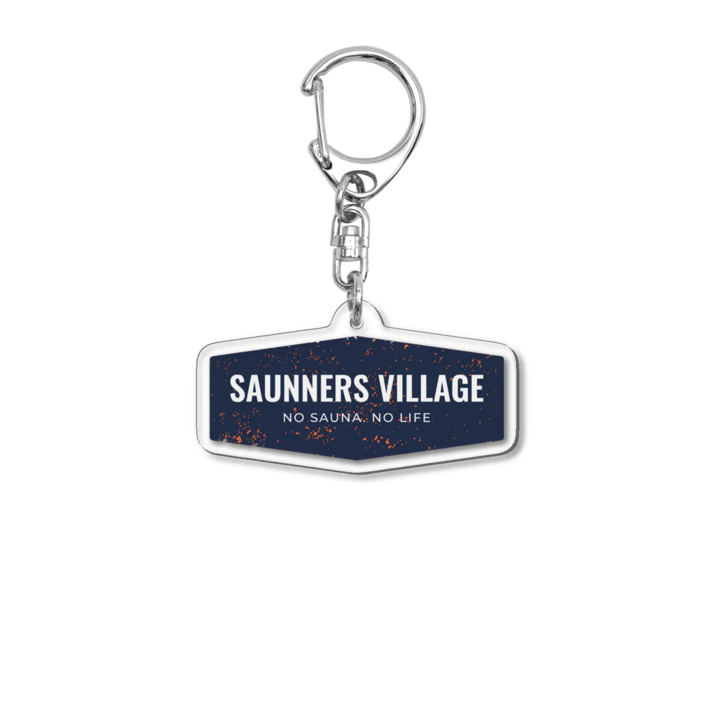 Saunners Village サウナーズビレッジのSaunners Village　oldstyleロゴ Acrylic Key Chain