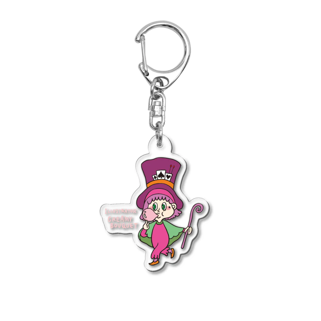 CREAMYBOUQUET WEBSHOPのバブルガムガール Acrylic Key Chain