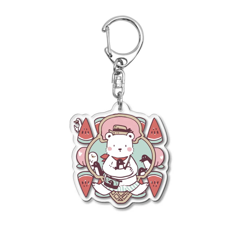 hechaのペンギン推しのシロクマ Acrylic Key Chain