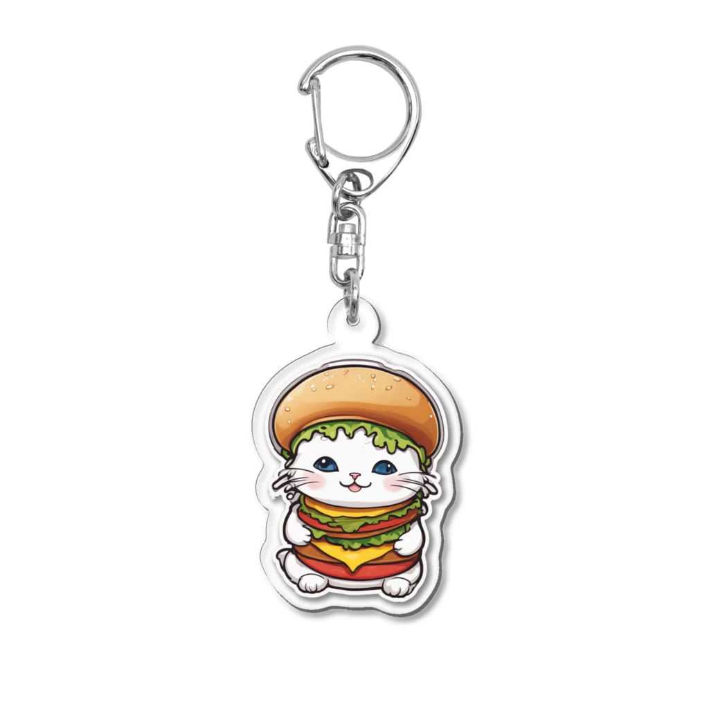 iruma_kentaのにゃんこバーガー Acrylic Key Chain