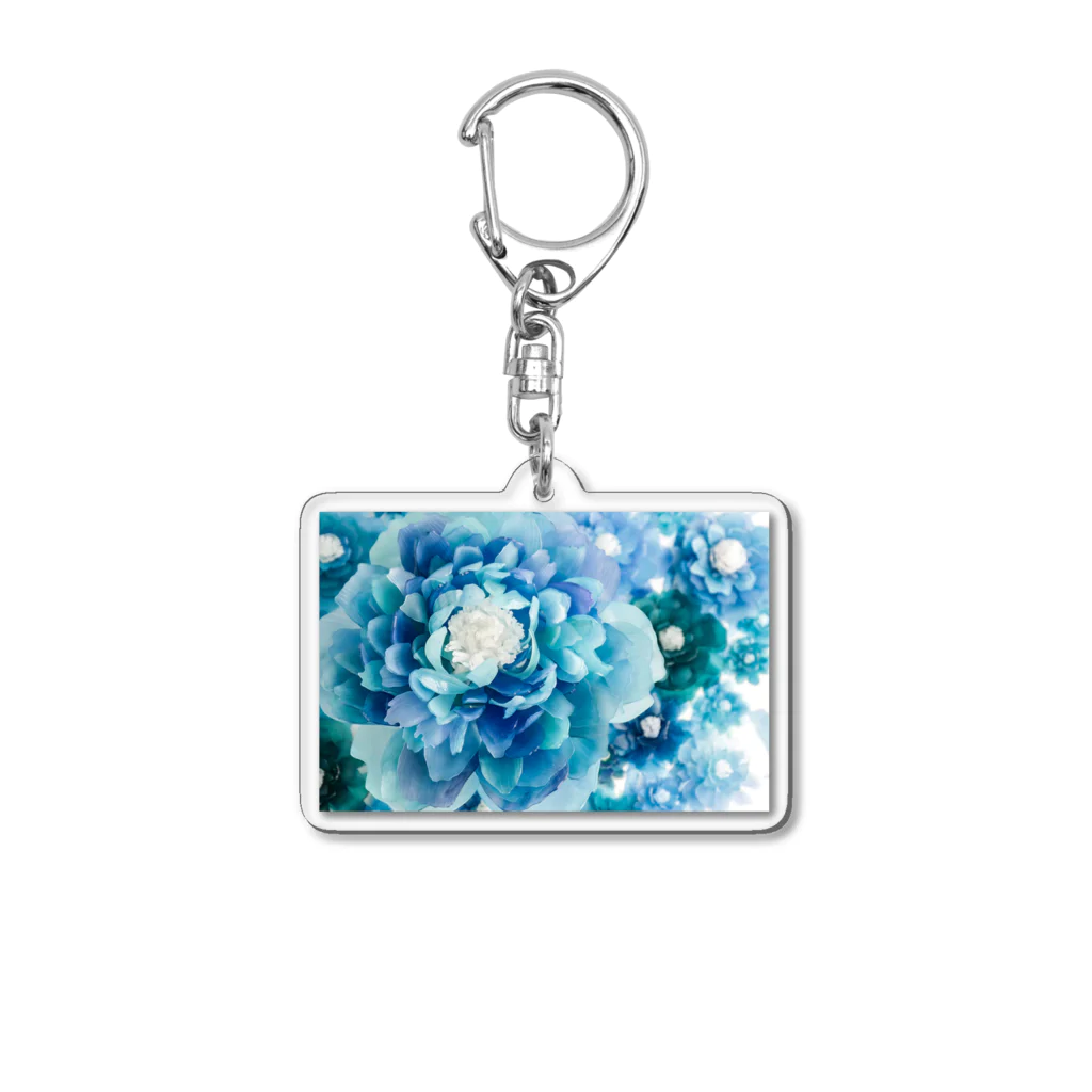 しばさおり jasmine mascotの青い花 Acrylic Key Chain