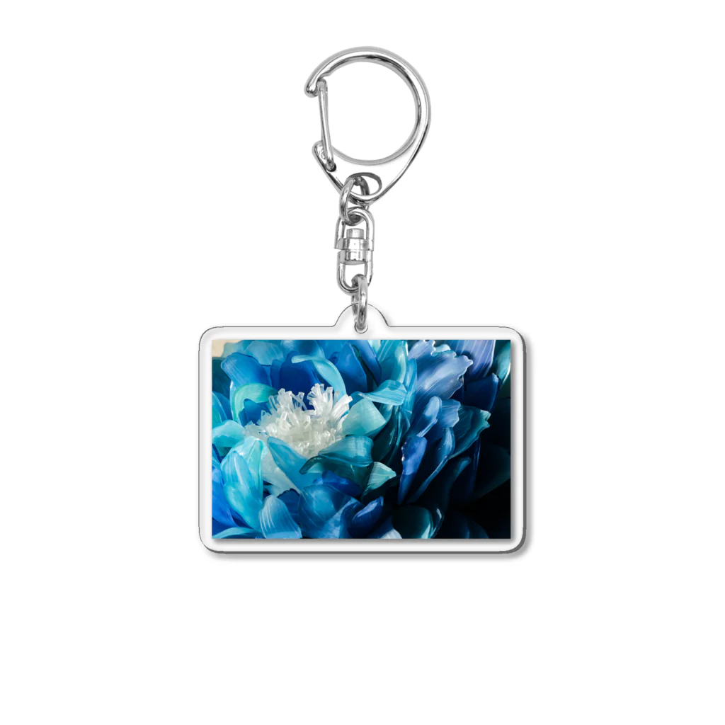 しばさおり jasmine mascotの青い花 Acrylic Key Chain