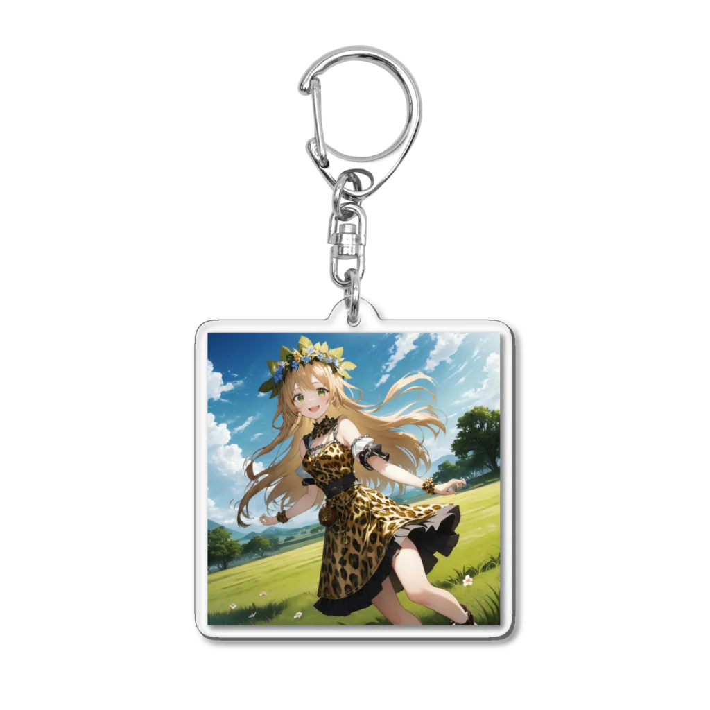 工房ruhuの花言葉ガール #53 ヒョウタン Acrylic Key Chain