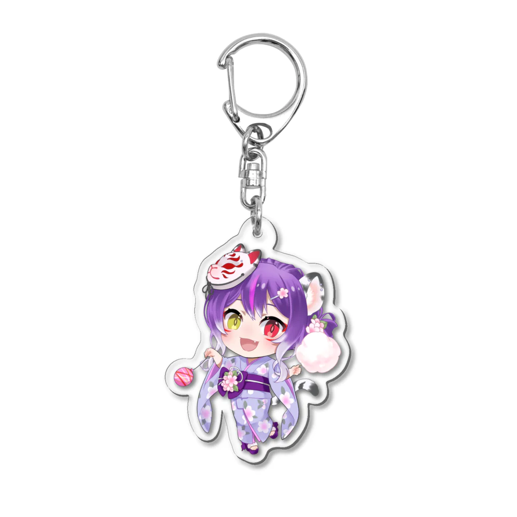 律桜虎-Rioto-の8月ミニキャラ【浴衣】 Acrylic Key Chain