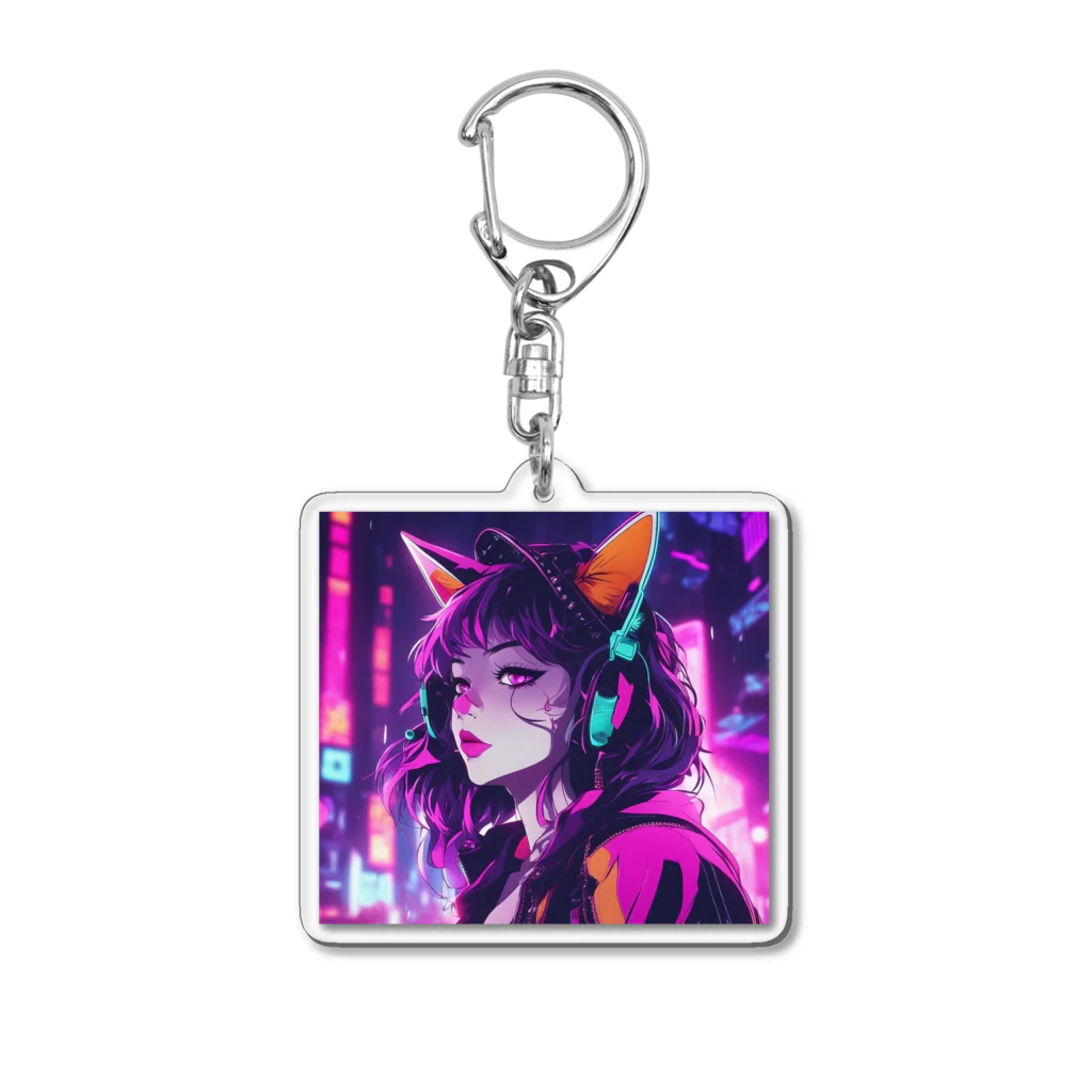 パンクビビッド•ピエロ団のパンクビビッド・ピエロキャット kAsumI Acrylic Key Chain