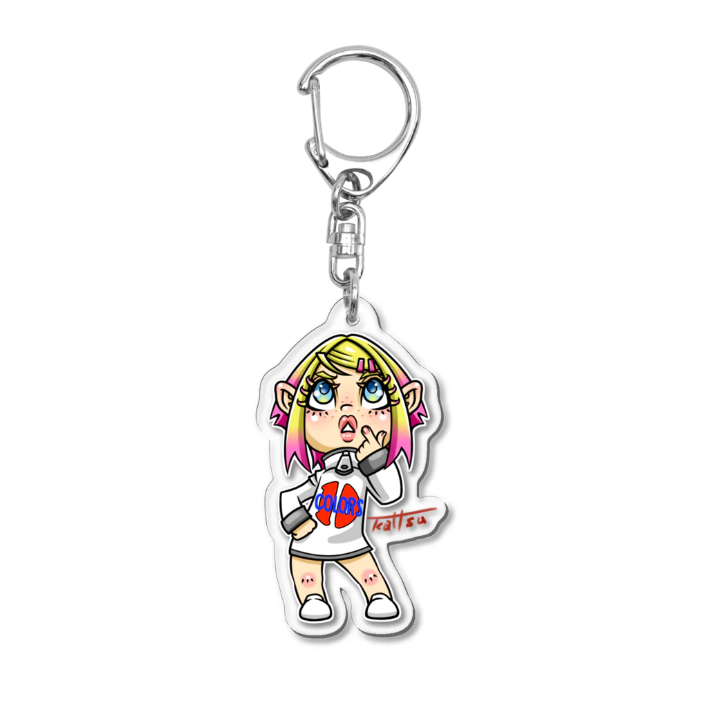 KATTSU_ASSTのアクリルキーホルダー　デフォルメ　十色ちゃん Acrylic Key Chain