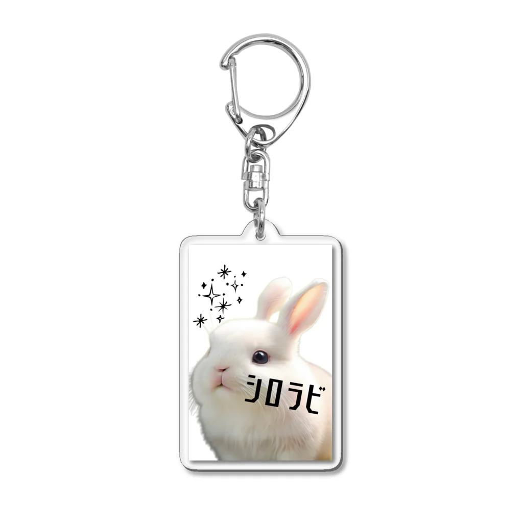 可愛い存在まじ癒しのシロラビ Acrylic Key Chain