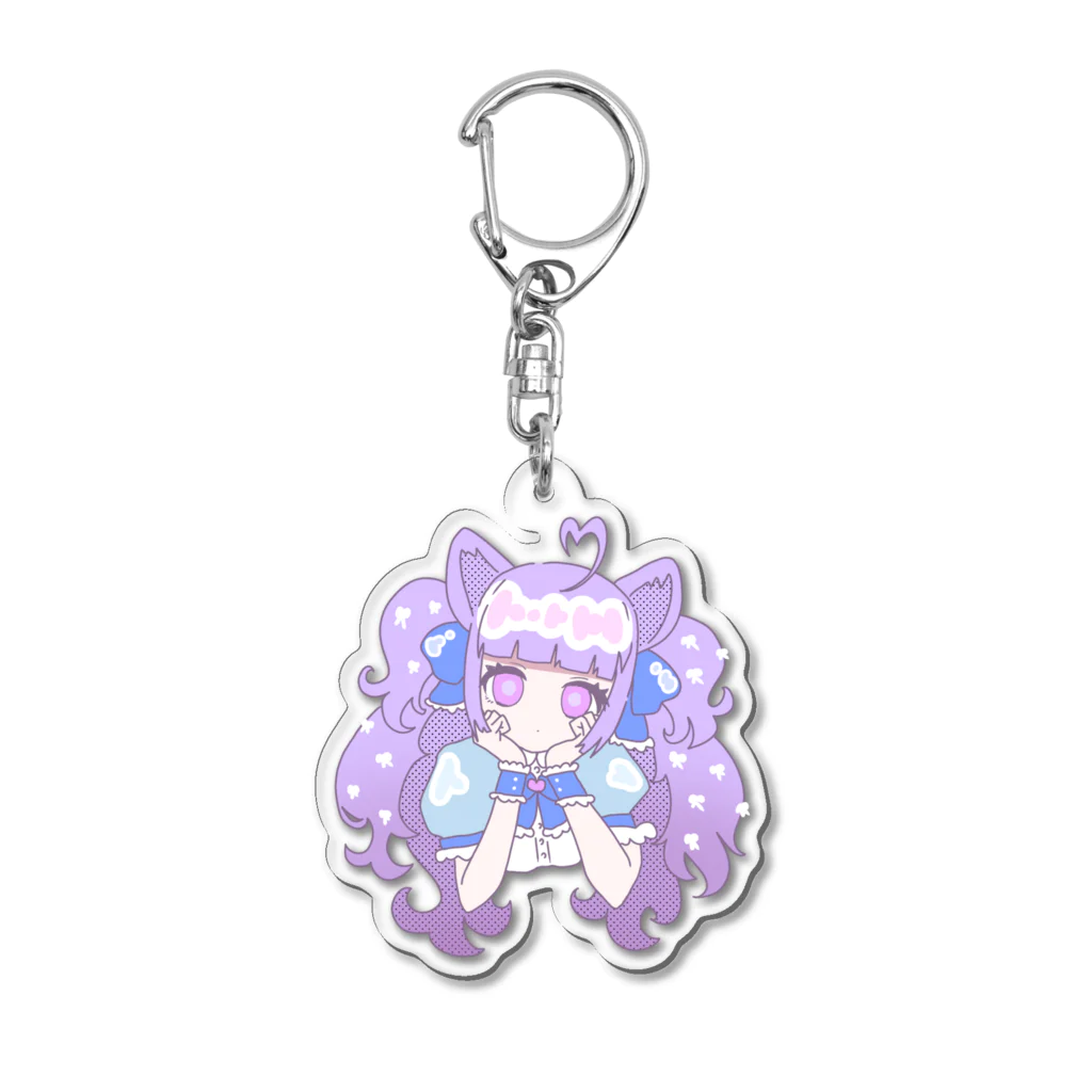 mizuameの青系ねこみみ Acrylic Key Chain