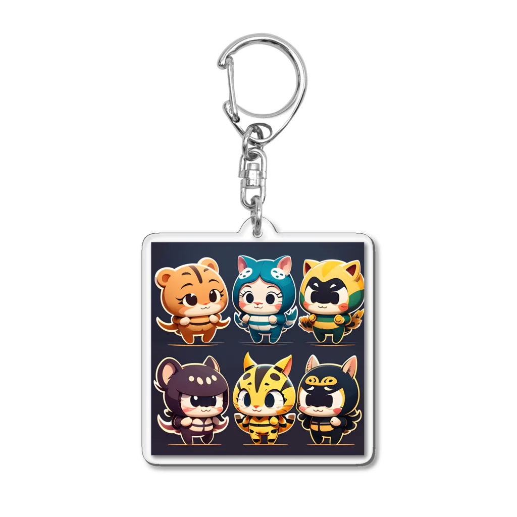 可愛い存在まじ癒しのイカネコレンジャーズ Acrylic Key Chain