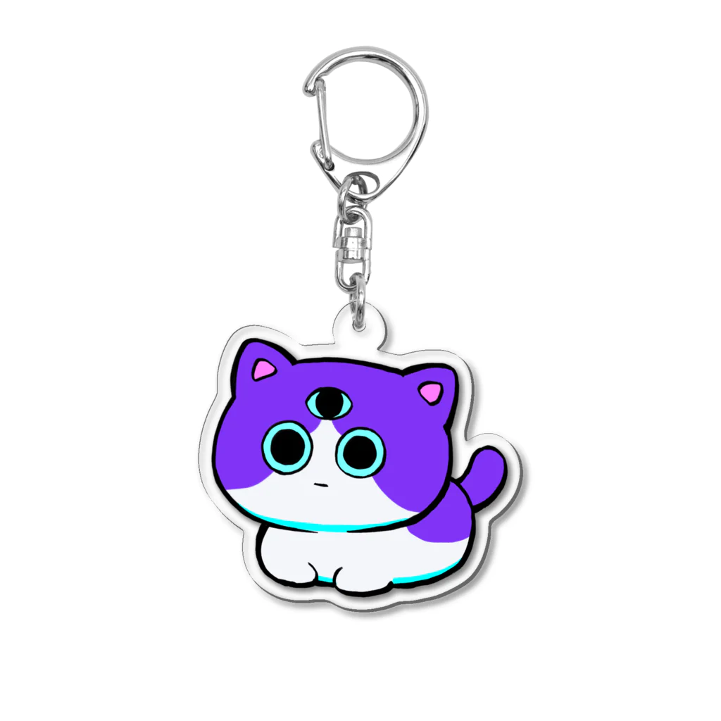 suzuriを浮遊する地下室の香箱座りニャーさん Acrylic Key Chain