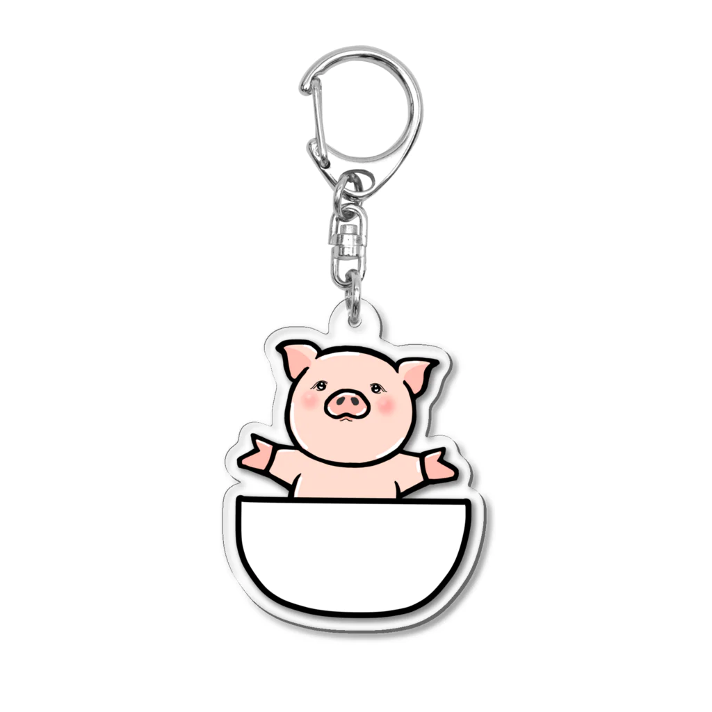 Manamusuのぶたちゃんお名前タグ Acrylic Key Chain