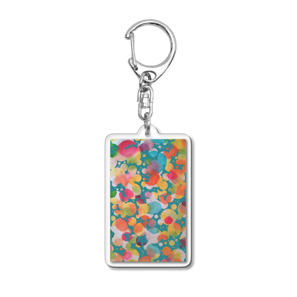 まりわのお店HOSHIYAの脳内✰オモイツキ✰のDot（green） Acrylic Key Chain