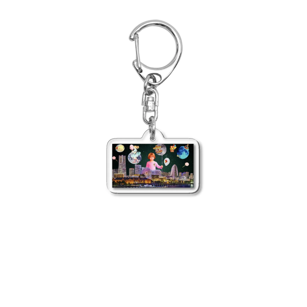 雪見だいふくのよるの遊園地 Acrylic Key Chain