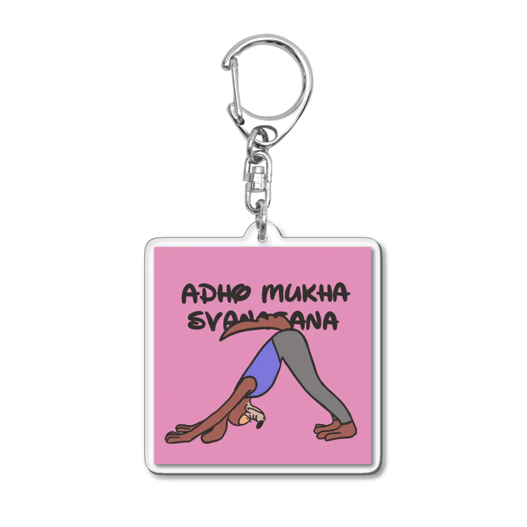 kuuleiのYOGA × Animal （Adho mukha svanasana） Acrylic Key Chain