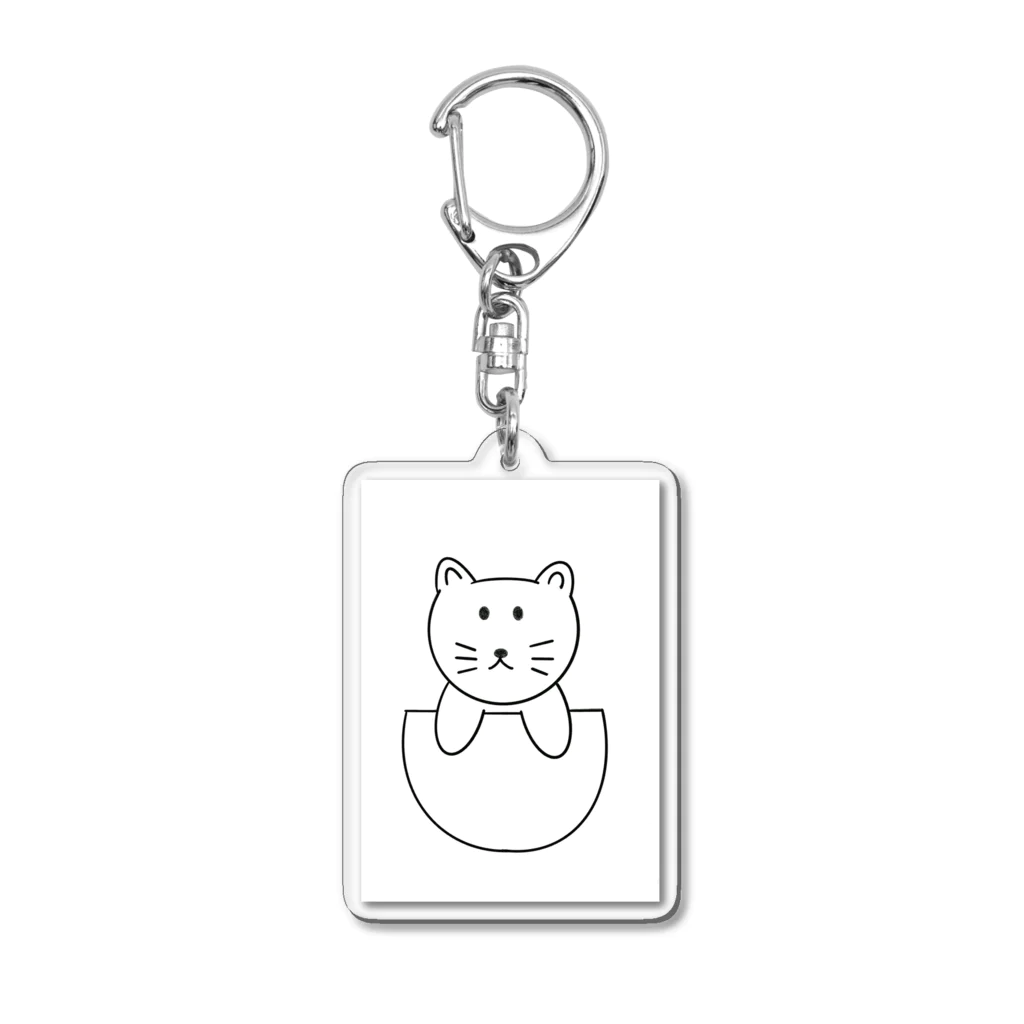 萬屋こたろうのポッケから顔を出すねこ Acrylic Key Chain