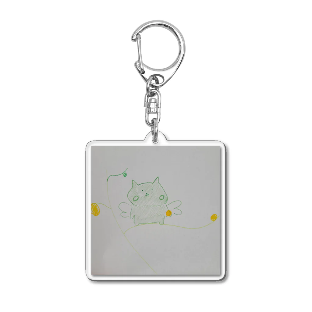 りんのねこの部屋の羽の生えたねこ Acrylic Key Chain