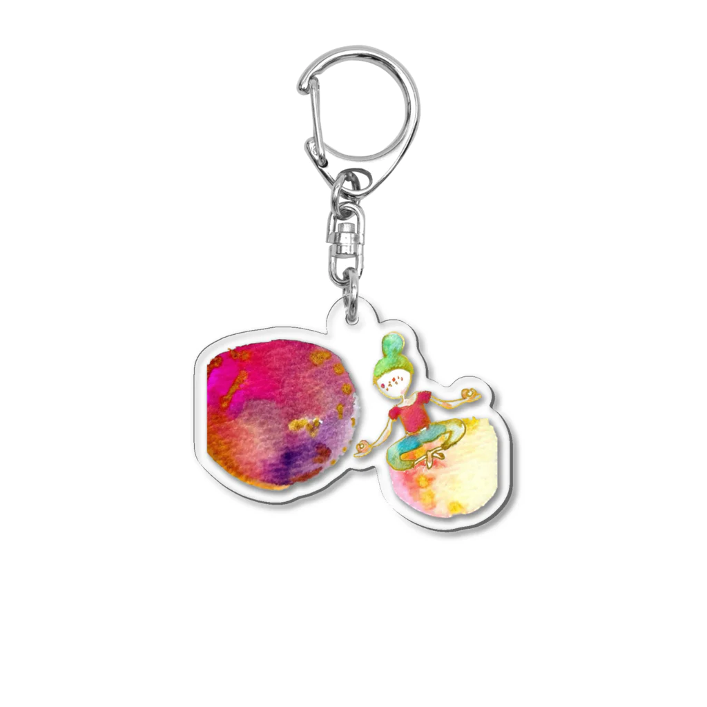 onmycolorの楽描き店のそばかすこちゃん on ball  (小物) Acrylic Key Chain