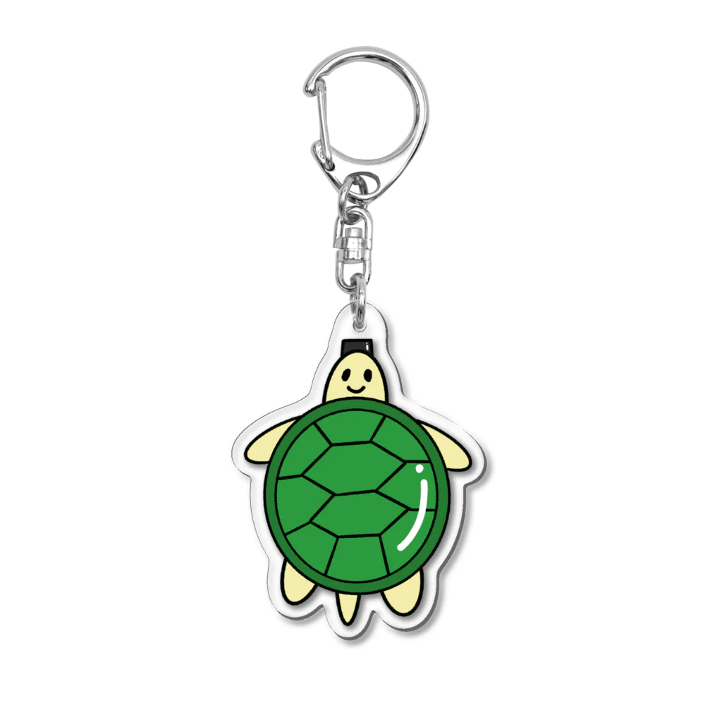 水平線クラークのアートラボの【Turtle Shoot】カメさん Acrylic Key Chain