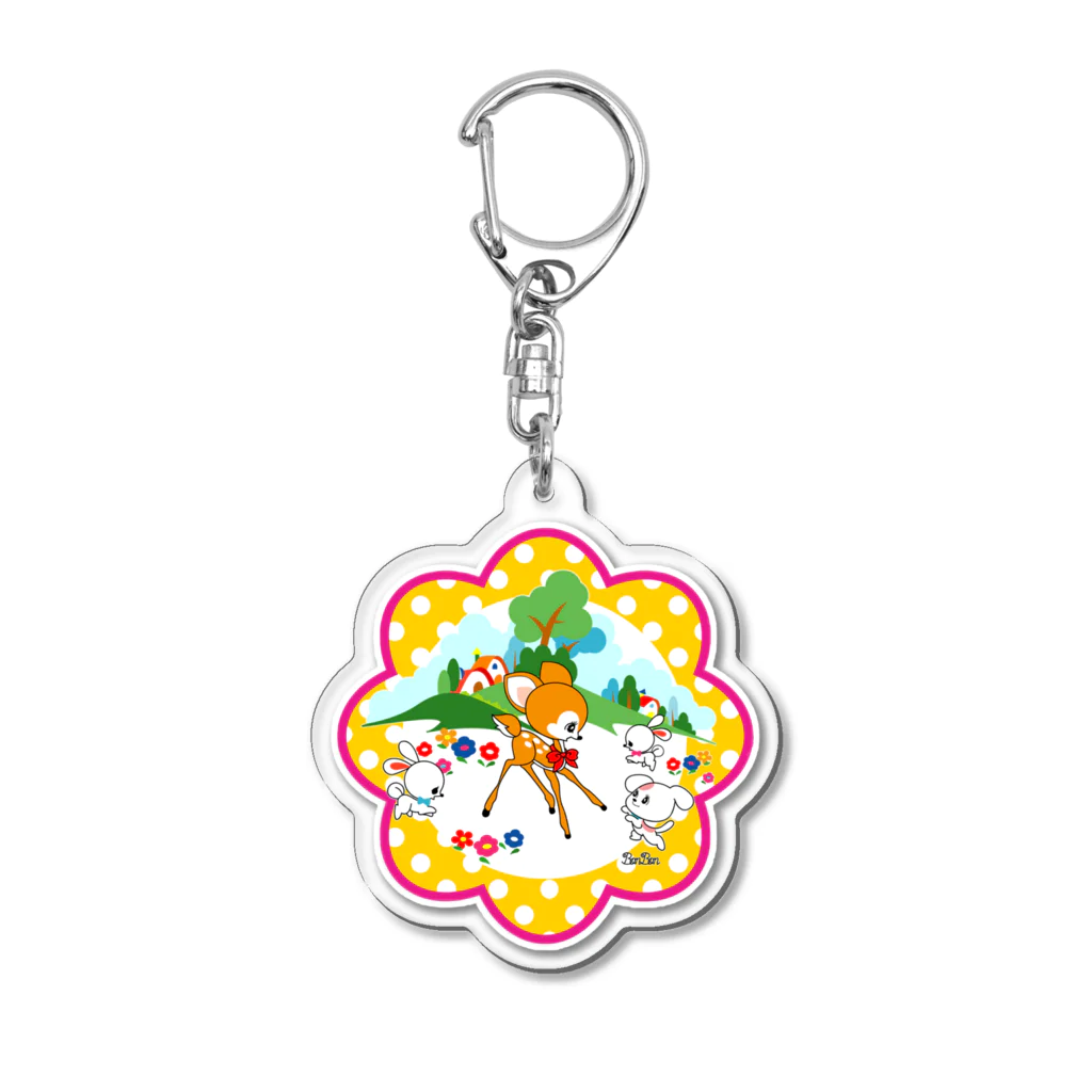 きゅきゅ堂の仲良し子鹿ちゃん-昭和レトロ 乙女チック きゅきゅ堂 - Acrylic Key Chain