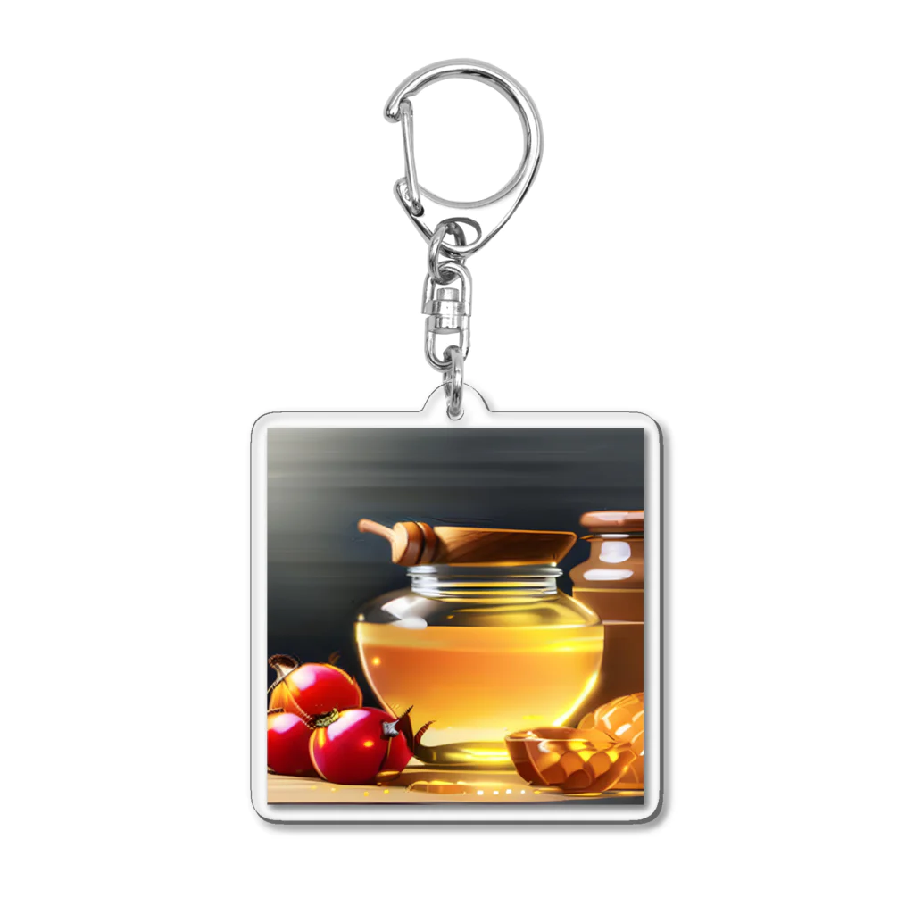 honeyショップのはちみつと果物 Acrylic Key Chain