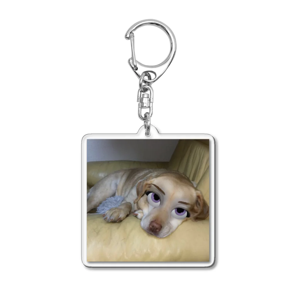 ねこノートの寝てる？犬 Acrylic Key Chain